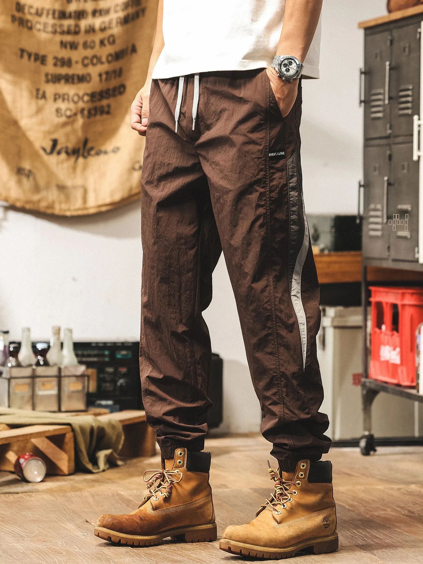 

Summer New Ice Silk Loose Fit Casual Pants Men's Qui Dry Thin Faion Brand Outdoor Leisure Trousers Nylon Fabric