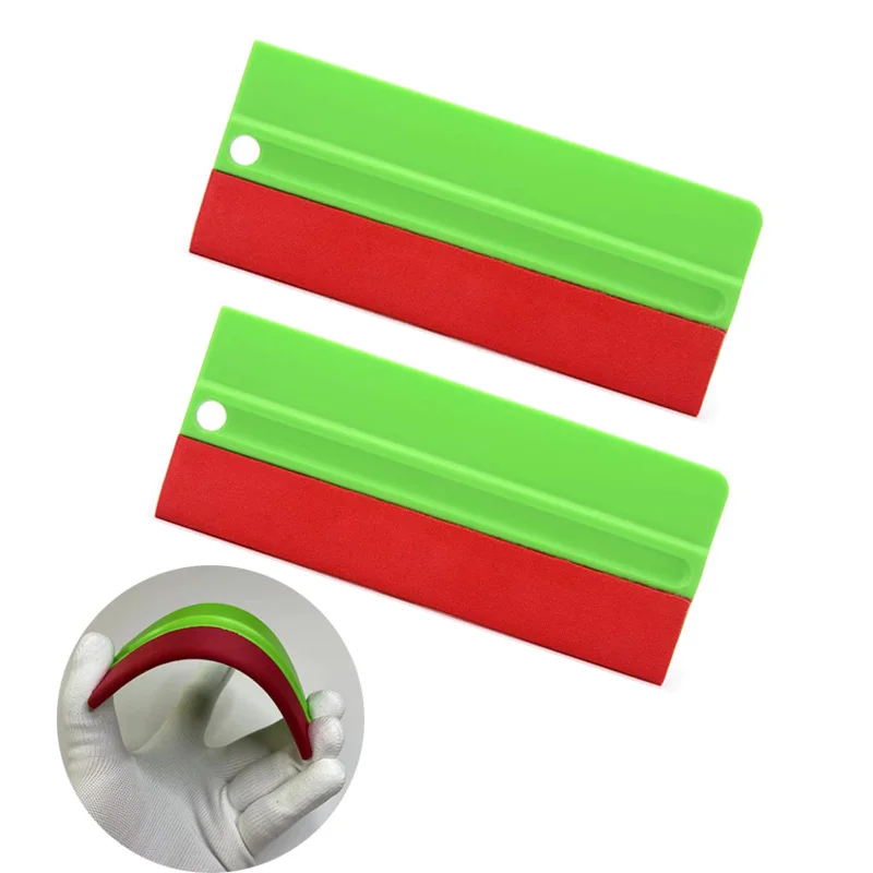 2Pcs Soft Car Squeegee Scratch-Free Soft Plastic Scraper Window Tint Tool Vinyl Wrap Squeegee for Sensitive Surface Sticker Tool