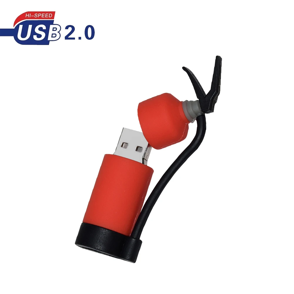 소방차 펜드라이브, 만화 소방관 소화기, 펜 드라이브, 8GB USB 플래시 드라이브, 메모리 Cle USB 스틱 디스크, 128GB, 16GB, 32GB, 64GB