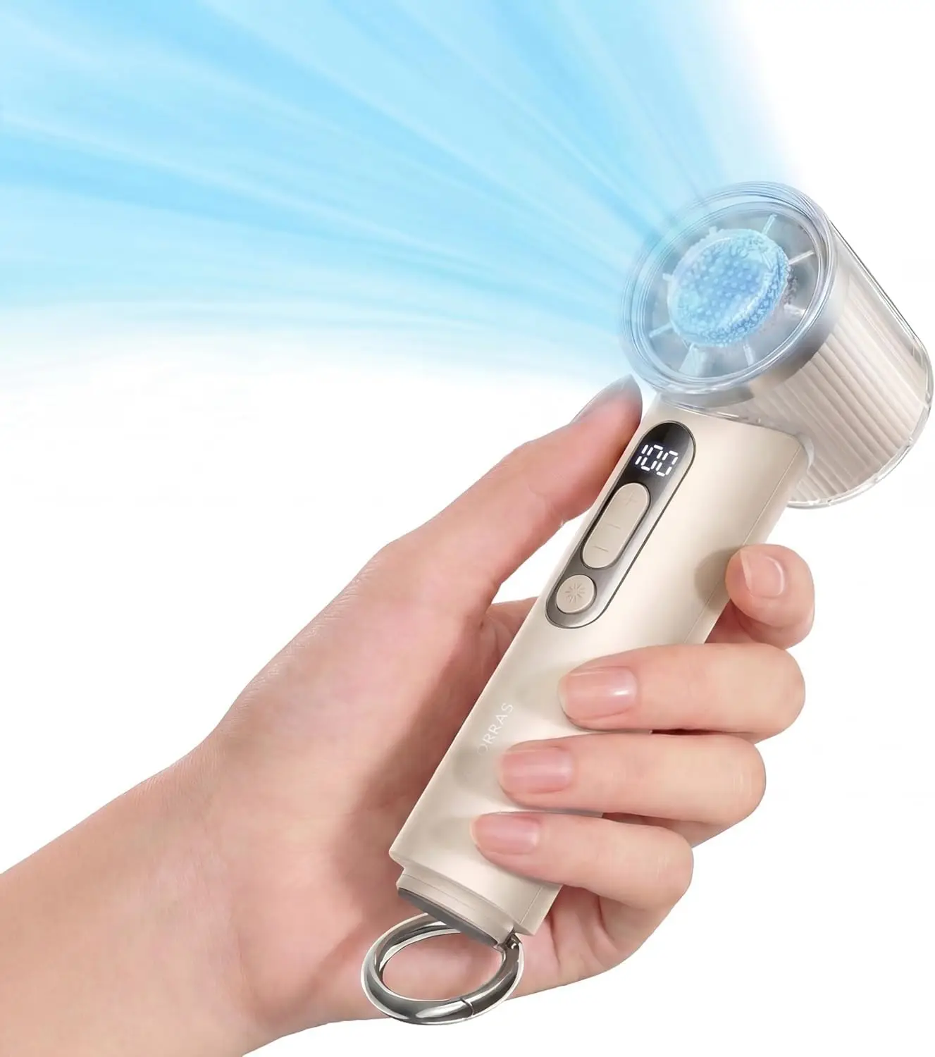 

Портативный ручной вентилятор с охлаждающим элементом, регулируемой скоростью, аккумулятором 5000 мАч, незаменимый подарок для женщин в путешествиях