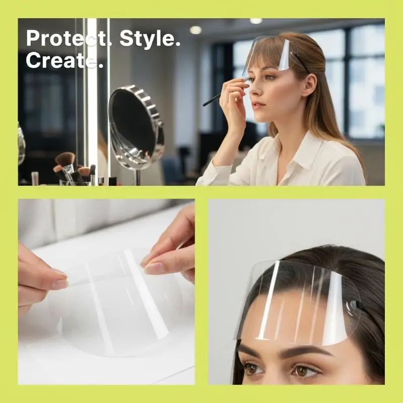 50 PCS Transparent Hair Cutting Face Shield Waterproof Easy Clean For Home Salon