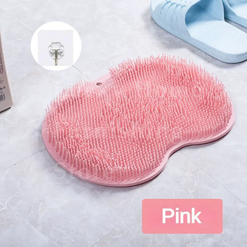 Silikon-Fußschrubber Exfolierender Badeschwamm zur Entfernung Abgestorbener Haut Badezimmer-Spa-Zubehör Fuß- und Rückenmassage Rutschfeste Badematte