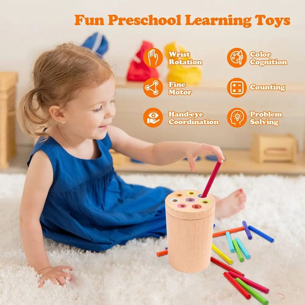 Giocattoli Montessori con abbinamento di forme Apprendimento prescolare Sussidio didattico Giocattoli per l'ordinamento dei colori Giocattoli per l'apprendimento in legno Per i più piccoli