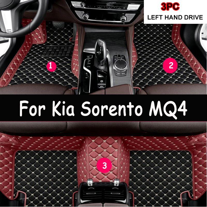 

Автомобильный коврик для Kia Sorento MQ4 2021 2022 2023, водонепроницаемые кожаные автомобильные коврики Tapetes Para Automovil, автомобильные аксессуары