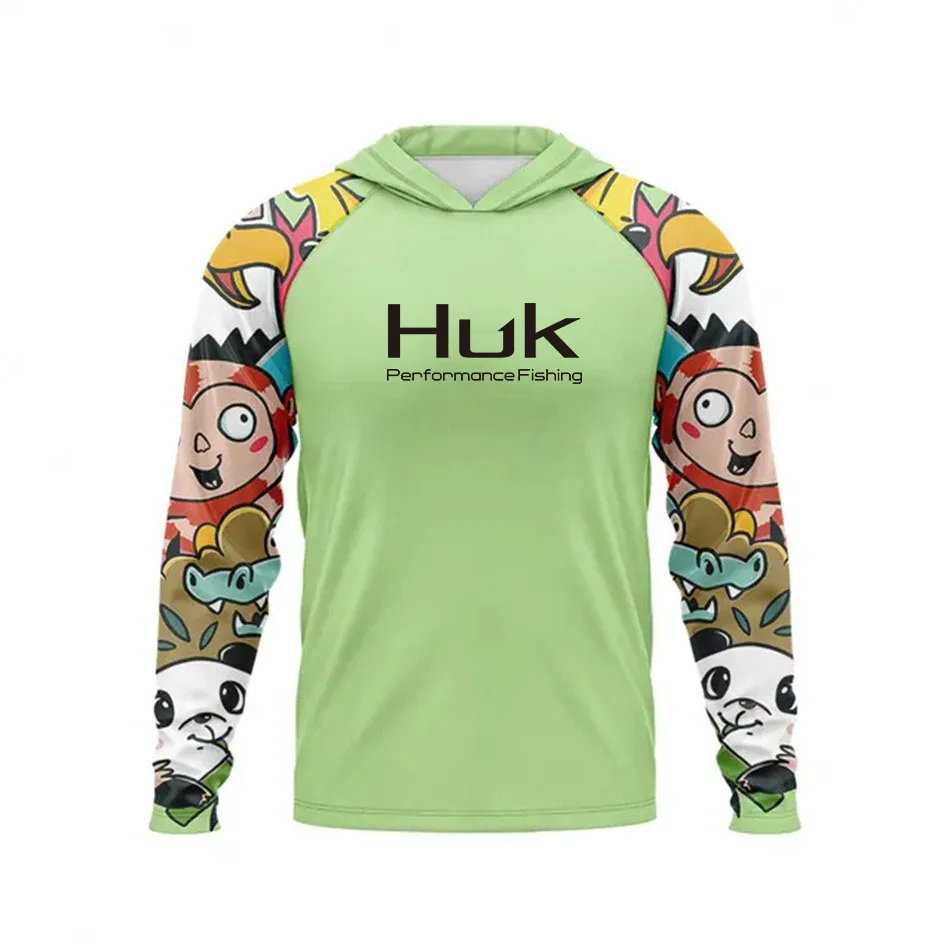 Men HUK Hoodies Fishing Shirt Camouflage Fishing Clothing Camping Hiking Sun Protection Breathable Fishing Suit Camisa De Pesca