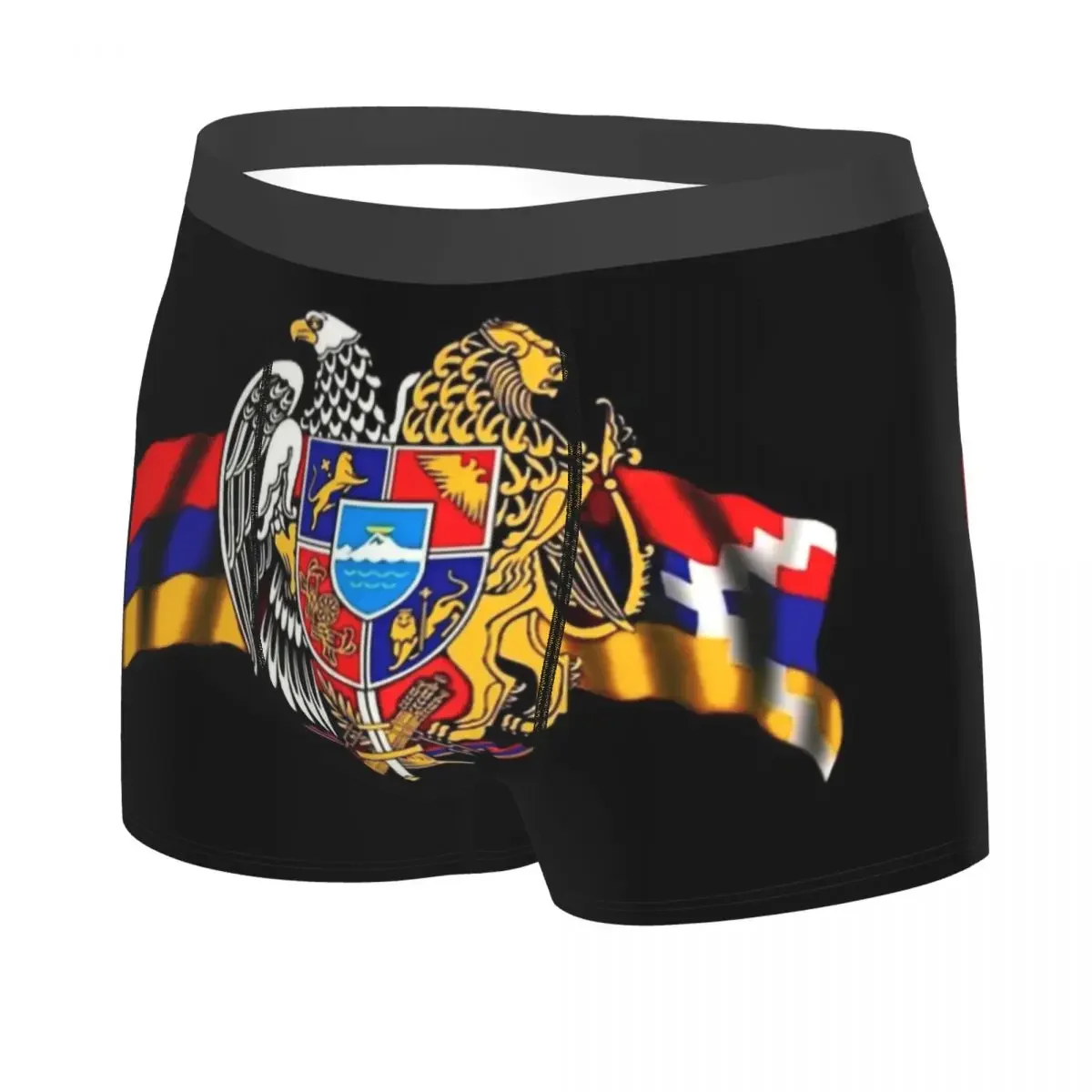 Novelty Artsakh Armenia Flag Boxers Shorts Panties Male Underpants Stretch Armenian Patriotic Proud Briefs Underwear