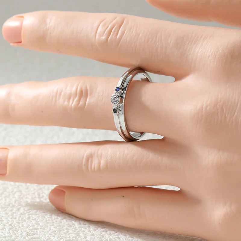 Ladies' Fashion Thin Circle Ring Inlay Synthetic Zircon Silver Plated Ring Daily Commuting Party Jewelry Minimalist Accessory