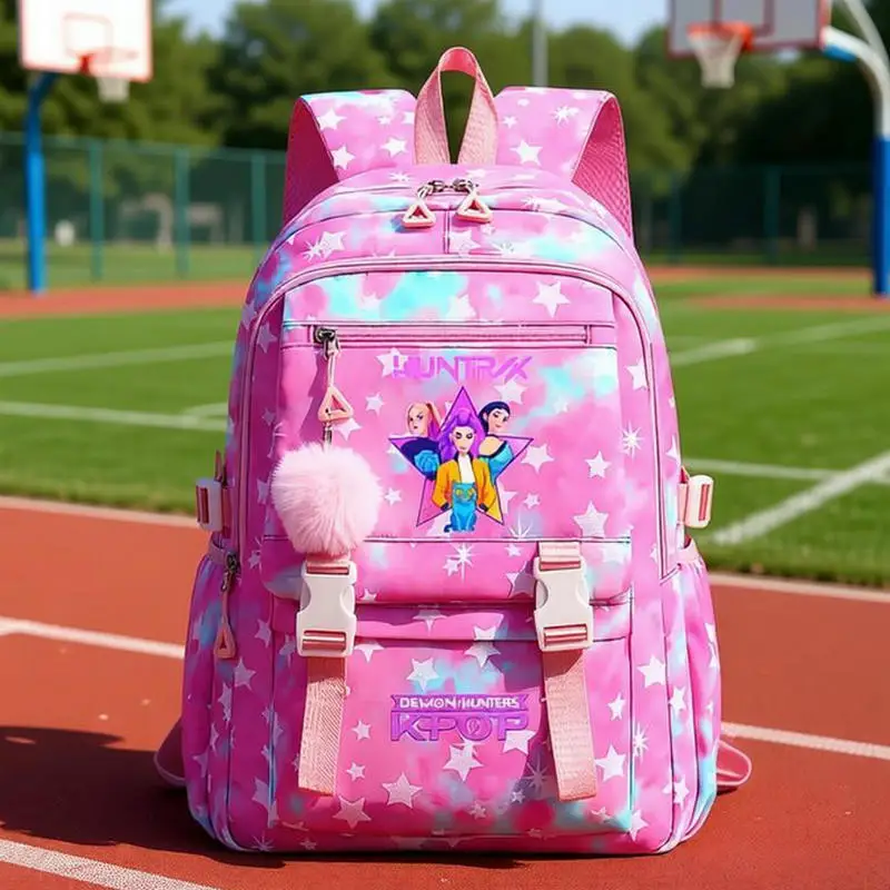 Sac à dos d'étudiant imprimé KPop Demon Hunters, cartable de grande capacité pour adolescents, sac à dos de voyage pour ordinateur portable pour femmes