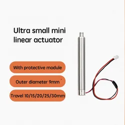 9mm 3KG DC 6V flat head micro electric push-pull telescopic rod with limit protection plate, high thrust mini linear actuator