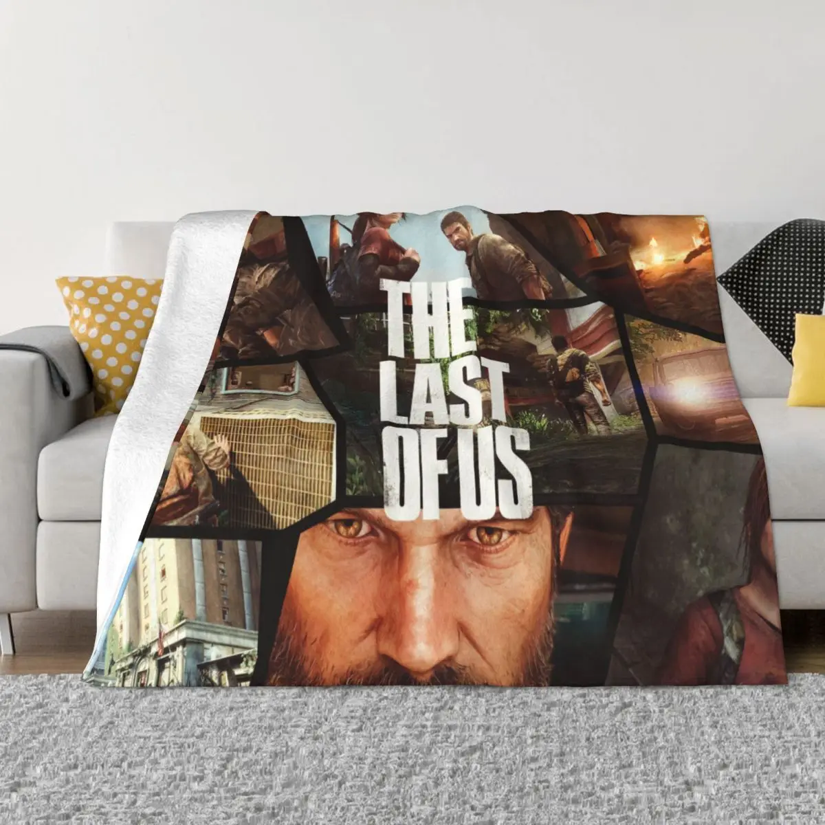 Joel Ellie Horror Game Fleece Throw Blankets The Last of Us Blankets for Sofa Car Lightweight Thin Bedroom Quilt