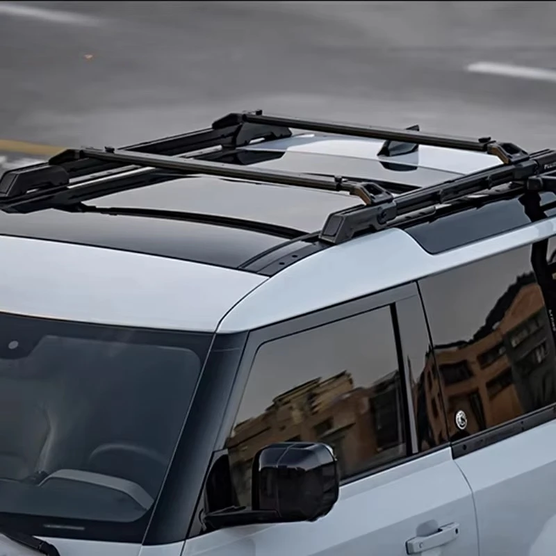 New for Defender 90 Modified Low Wind Noise Spoiler Slide Rail Cross Bar Roof Luggage Rack Storage Rack 2020+