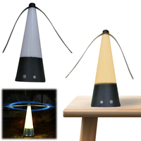 Fly Deterrent with Holographic Blades Table Top Bug Repellent Fan LED Light Fly Swatter Fan for Picnic Restaurant Party Home BBQ