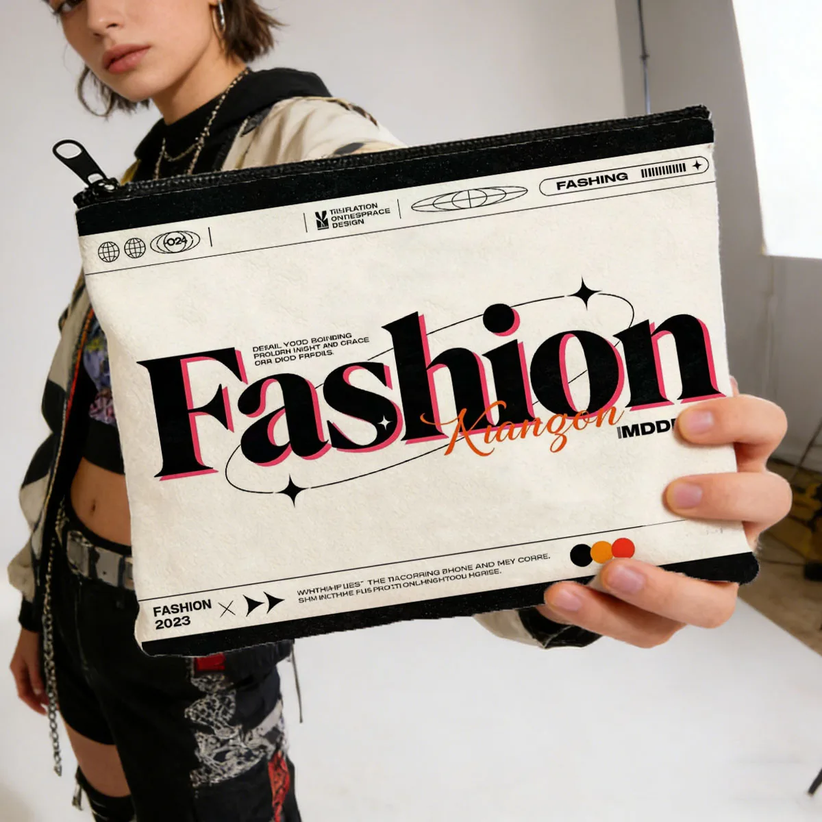 

1 fashionable trend themed storage bag, fashionable canvas tote bag, coin purse, pencil case, multifunctional storage bag