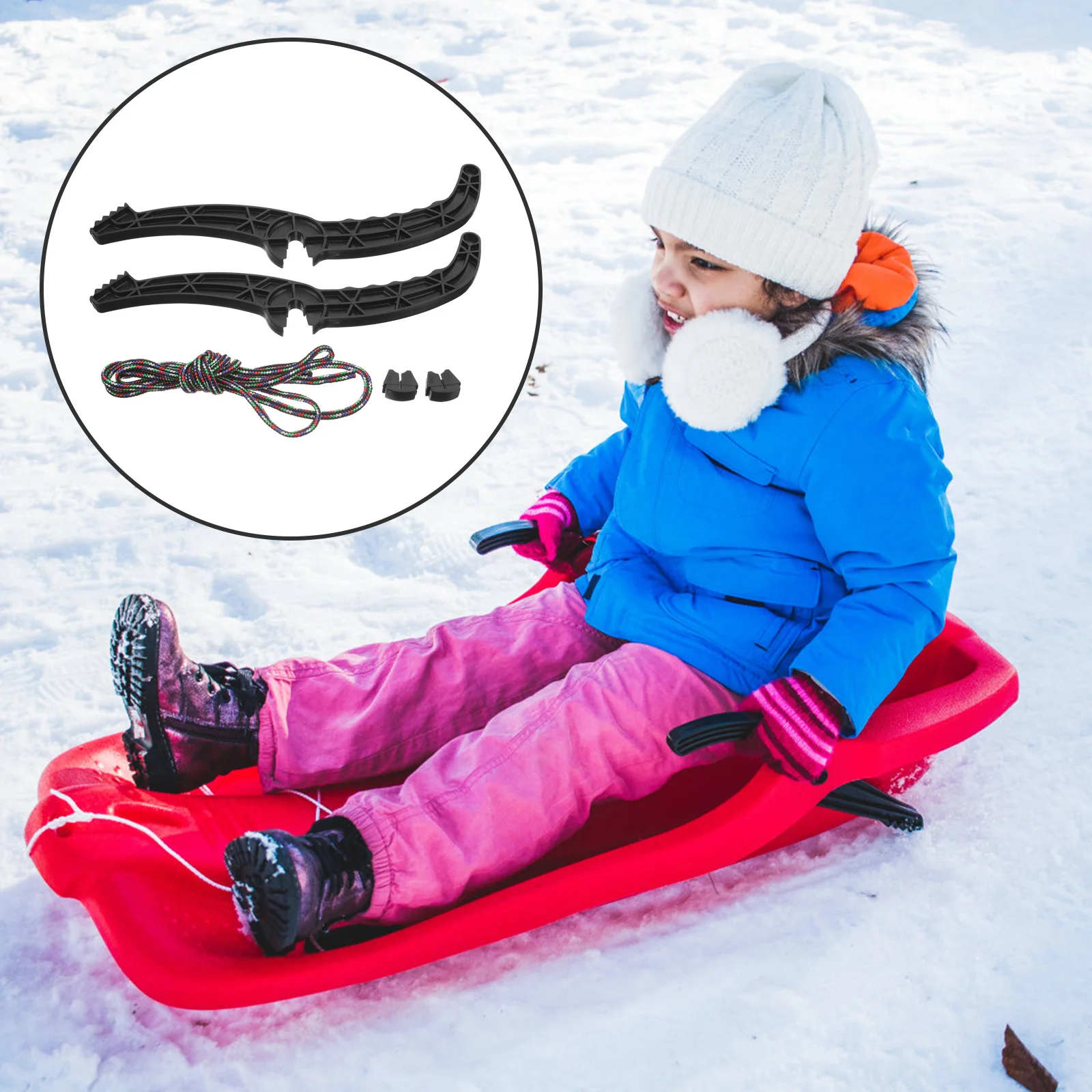 2 مجموعات زلاجات الثلج رافعة الفرامل عملية بسيطة استخدام آمنة مكافحة زلة لوح التزلج فرامل اليد مقابض حمل مقبض اللوحة #1