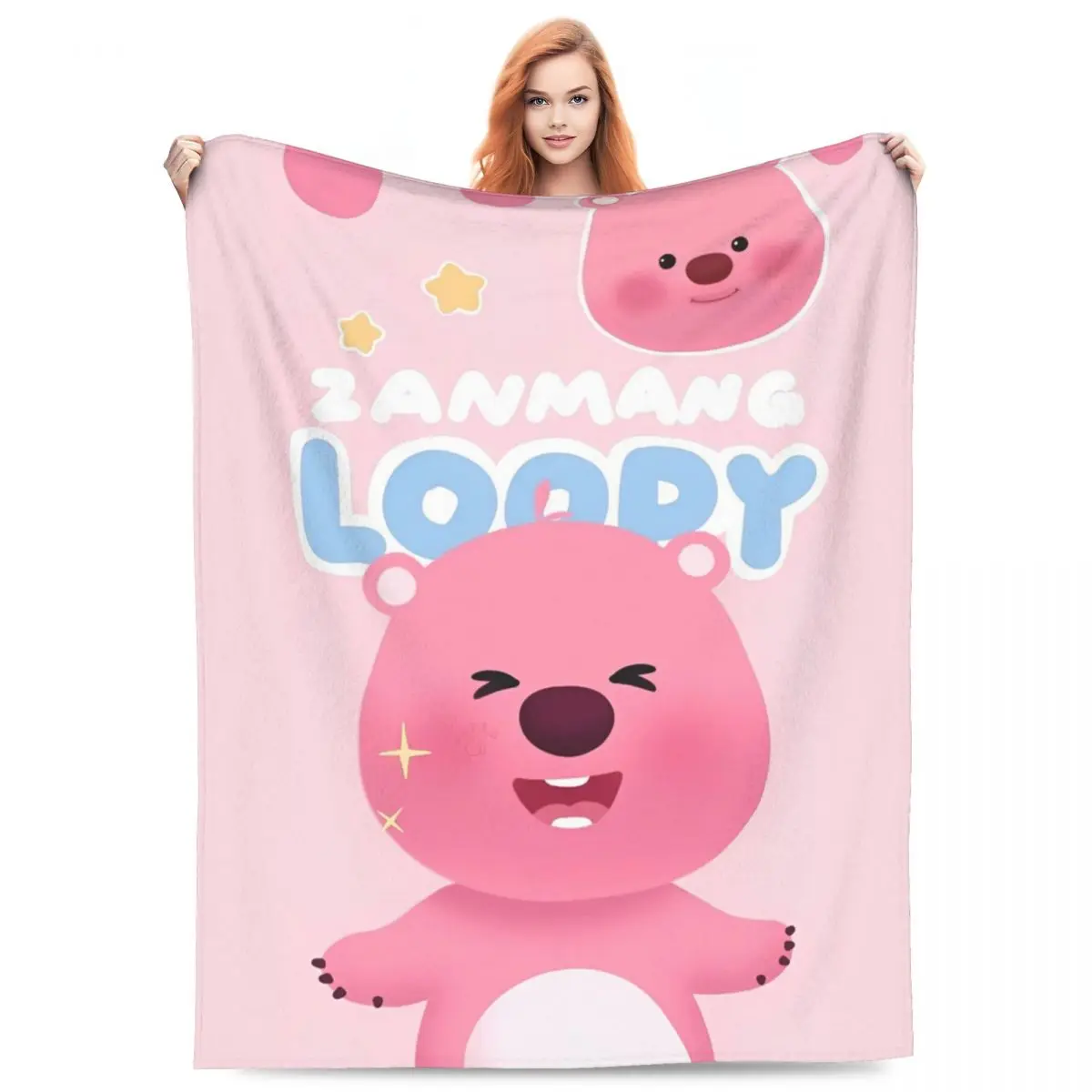 Super Soft BlanketBoy Girl Picnic MINISO Loopy Kawaii Bedding Throws Flannel Bedspread For Home Decor Aesthetic Sofa Bed Cover