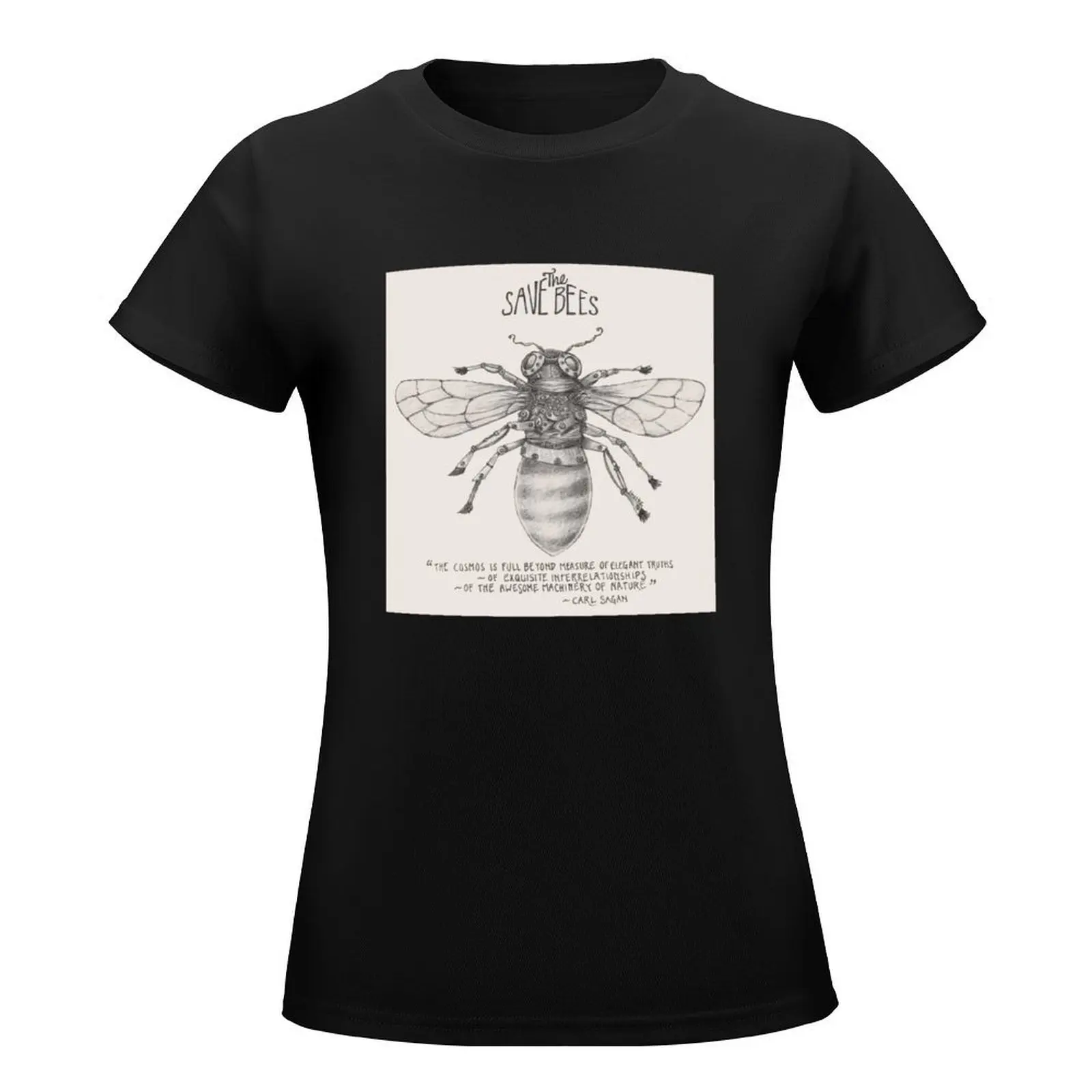 Steampunk - Save the Bees T-Shirt cute clothes funny Short sleeve tee tight shirts for Women