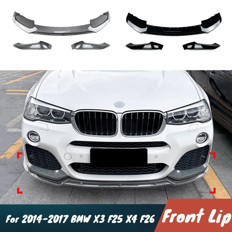 

Для BMW X3 F25 X4 F26 2014-2017 гг. Передний бампер автомобиля, сплиттер, спойлер для подбородка, комплект кузова, защитная защита, внешние аксессуары