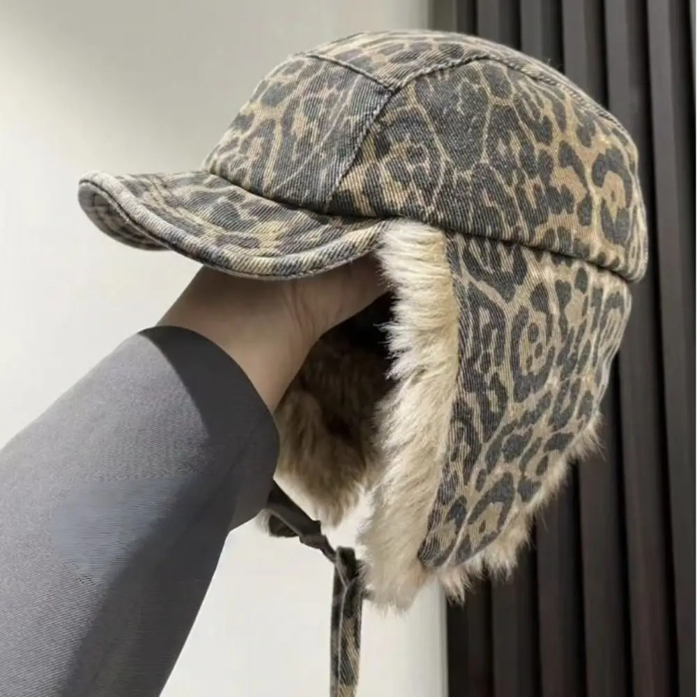 جديد ليوبارد طباعة قبعة بيسبول سروال قصير قصير حافة منفذها القبعات سميكة المخملية بلغت ذروتها قبعة المرأة
