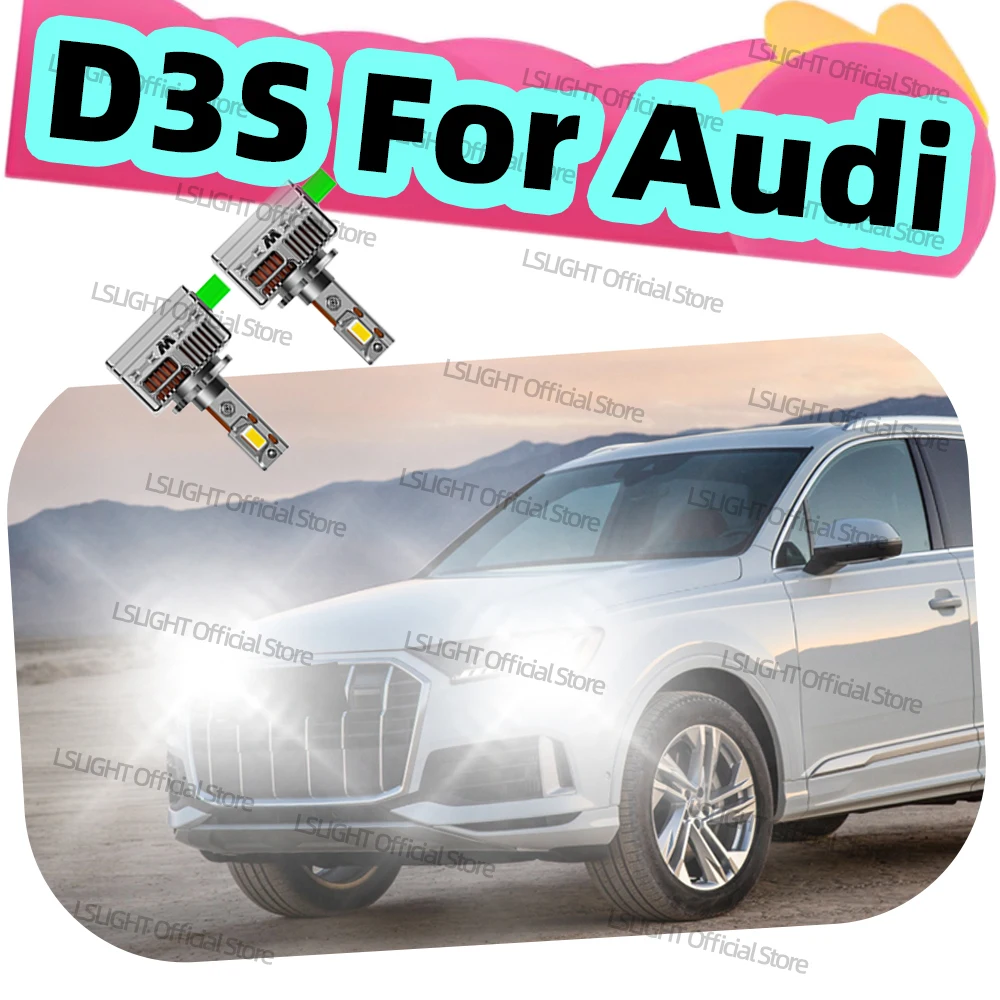 

2x HID к светодиодным фарам D3S D3 Лампа 30000LM Супер яркость для Audi A1 A2 A3 A4A 6 A7 Sportback A8 Q3 8U Q5 8R Q7 4LB QRS3 RS