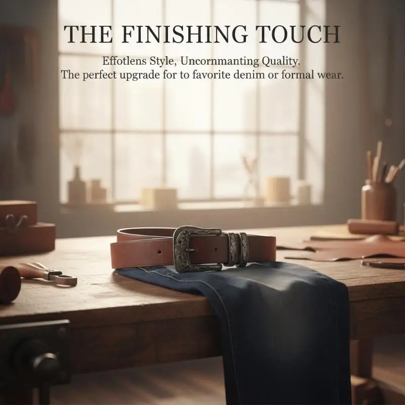 Classic Western Style Floral Engraved Metal Belt Buckle Vintage Pin Clasp for Jeans Leather Suit Fashion OutfitHot Sale