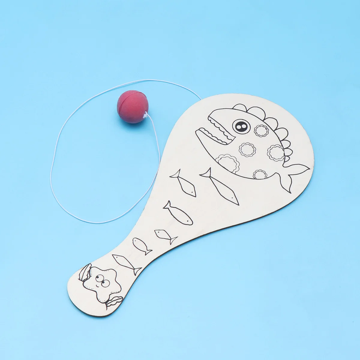 Raqueta de pintura de madera para niños, accesorios de grafiti pintados a mano, juego de pelota educativo para guardería, pintura de relleno, Material creativo, 2 uds.