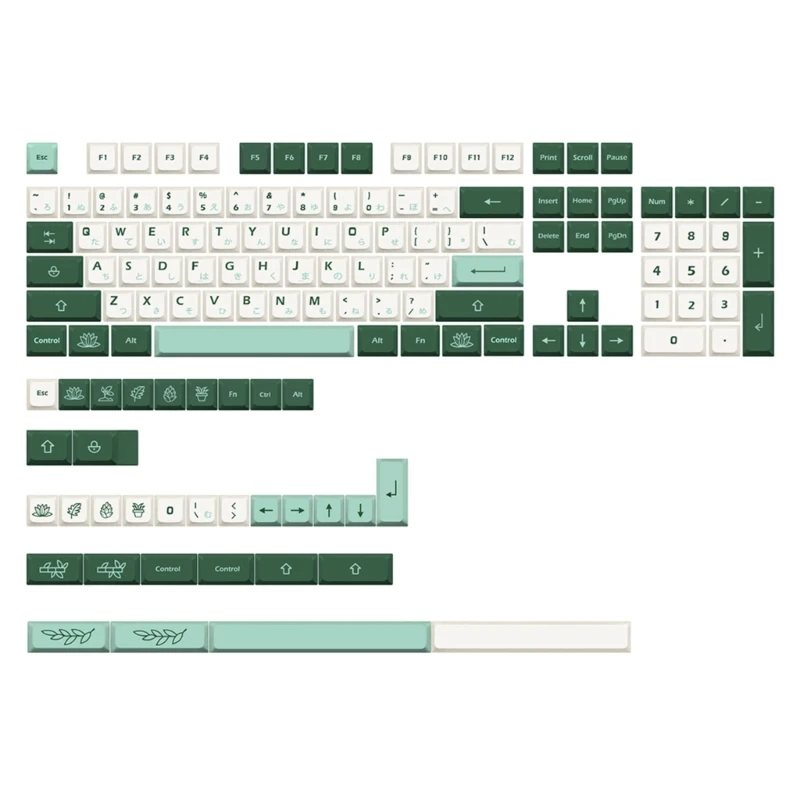 Keycaps 137PCS Botanical Keycaps XDA Full Set Keycap DyeSubbed Thick PBT