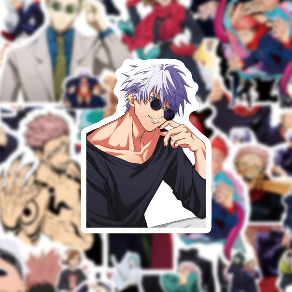

10/30/50pcs Anime Jujutsu Kaisen Stickers Japanese Manga Graffiti Decals DIY Helmet Notebook Phone Bike Waterproof Sticker Pack