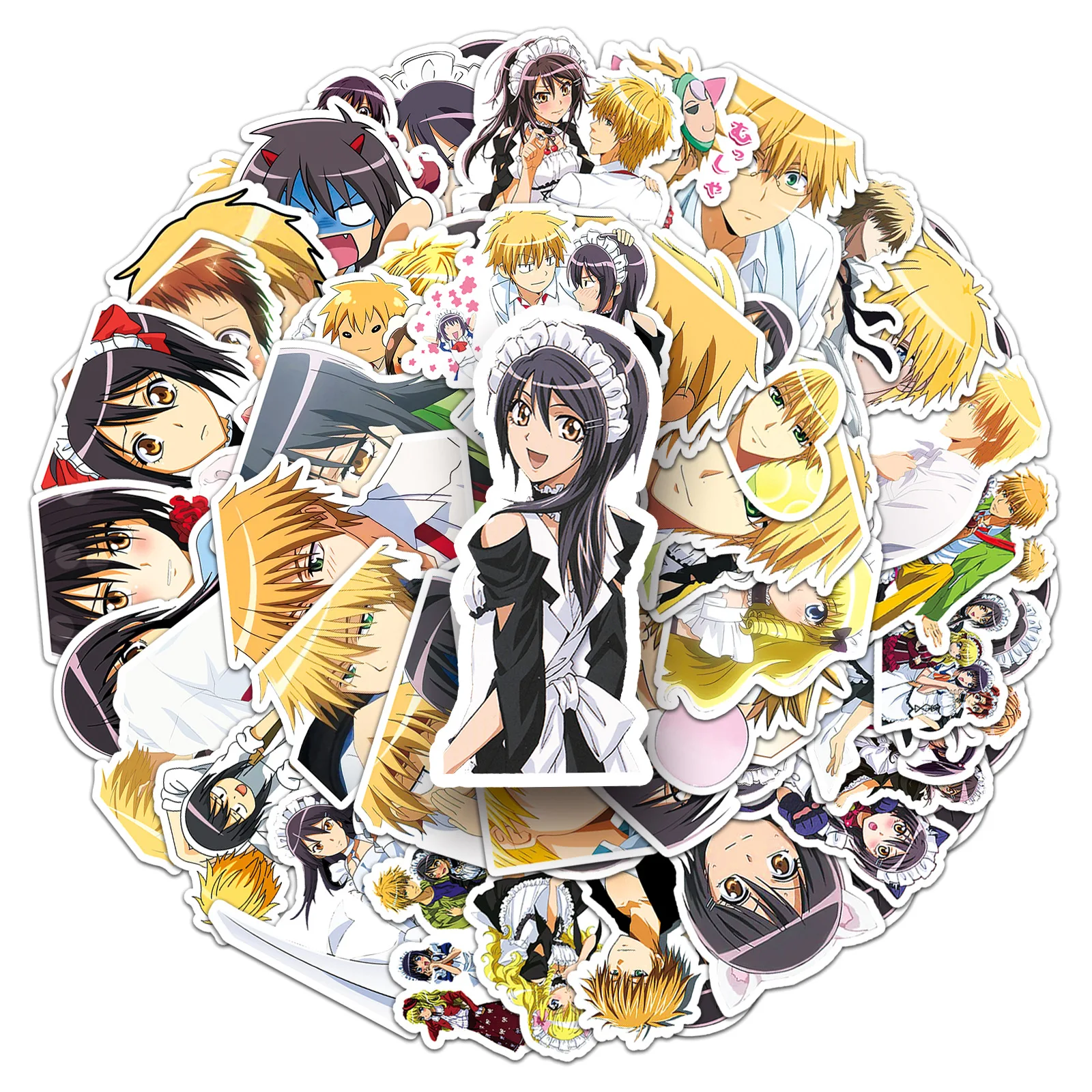 50 Pcs Maid-sama Anime Cartoon Stickers Anime Peripherals Cute DIY Graffiti Notebook Tablet Computer Water Cup Decor Toys