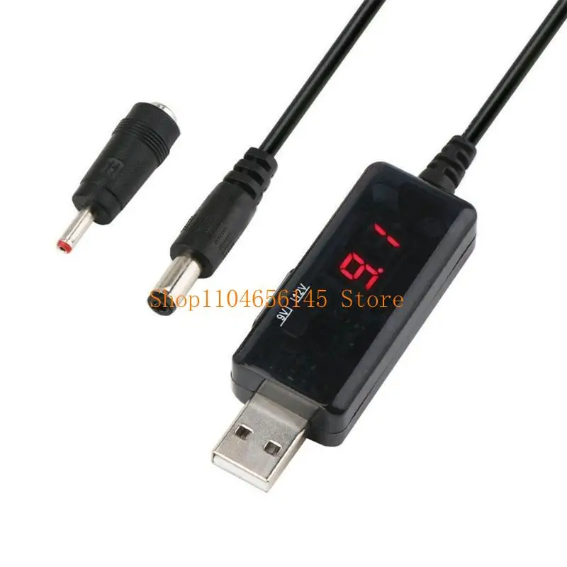 652F Digital USB 5V To 9V/12V Power Adapter Cable Led Display For Home And Office Electronics,80cm Length Cord