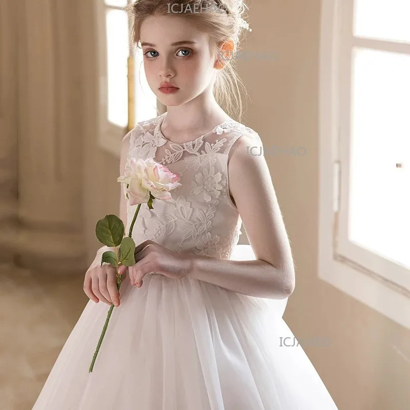 2026 Children Girls Gown Host Piano Performance Pageant Costume Formal New Flower Girl Wedding Kids Party Banquet Princess 썸네일 4