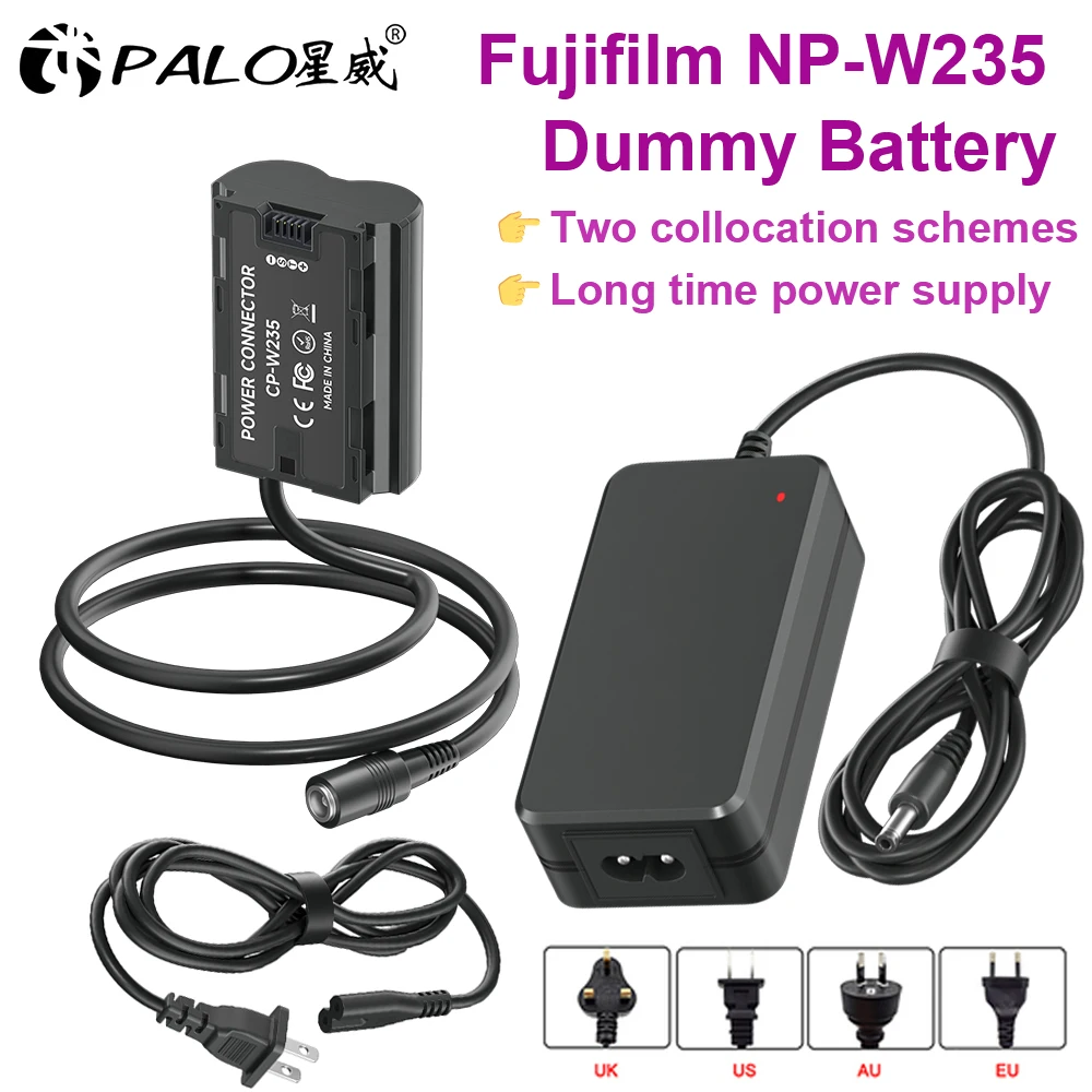 

PALO NP W235 Dummy Battery NP-W235 CP-W235 POWER CONNECTOR for Fujifilm Fuji X-T4 GFX 100S X-T5 X-H2 XT4 XT5 X-H2S XH2S Camera