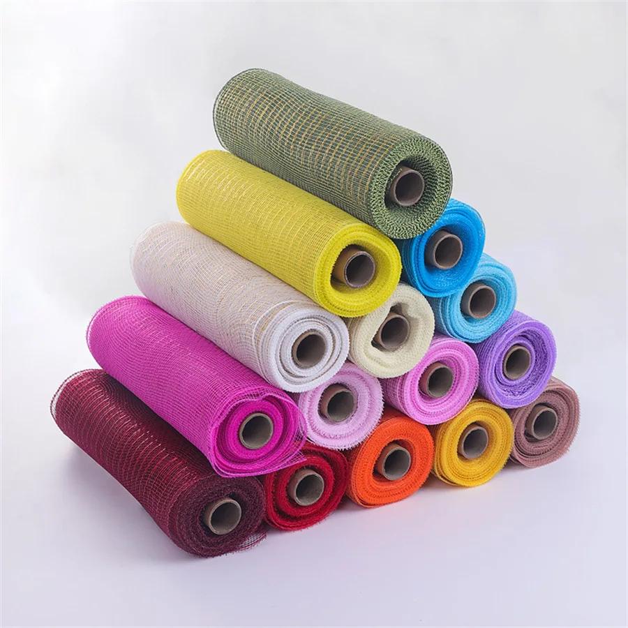 

9 M Pp Plastic Gauze. Flower Packaging Diy Wreath Gauze Roll. 26cm Wide Gold Wire Flower Net. Mesh Cloth