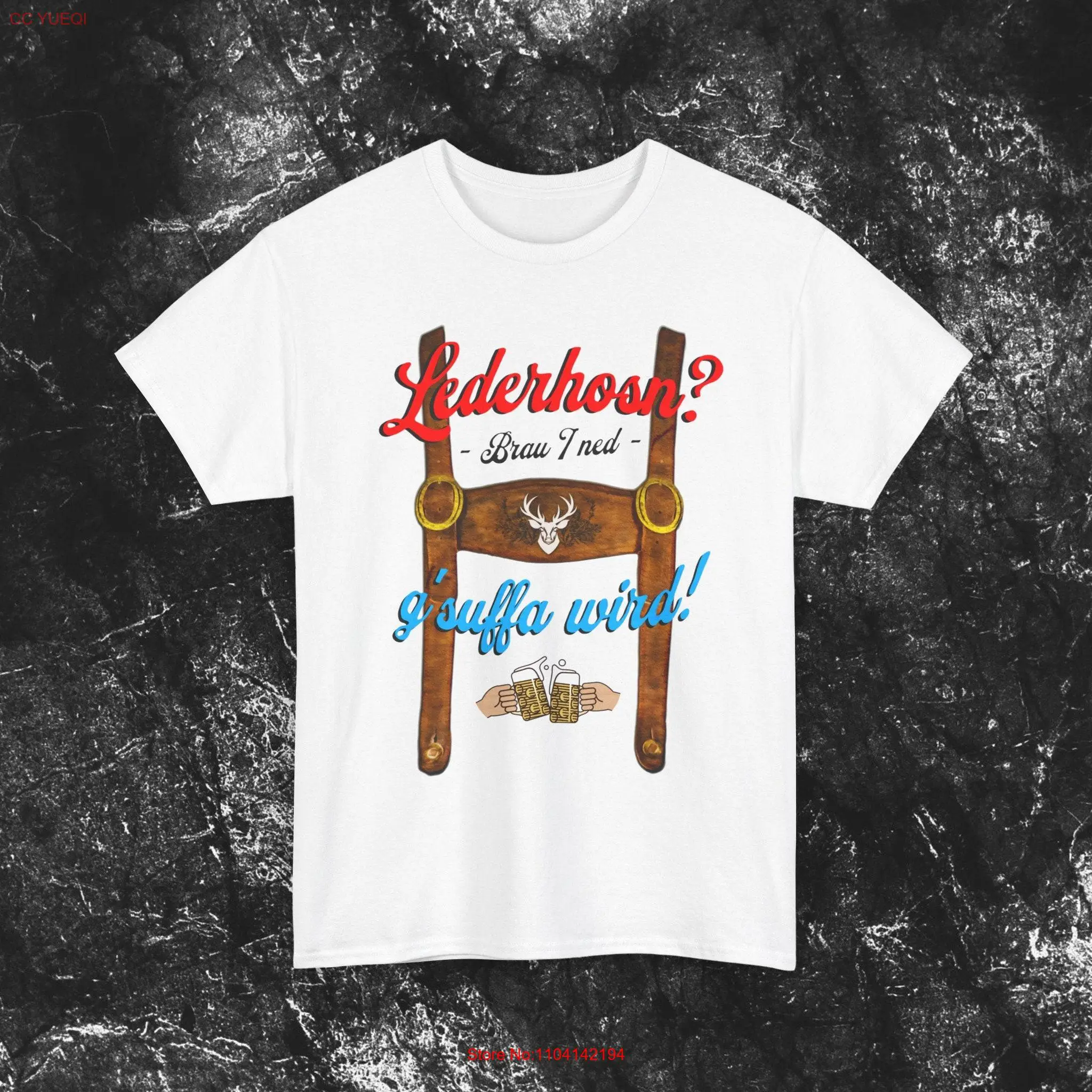 Lederhosen T Shirt OktoberfesT Kostüm Trachten Spruch Lustig Herren bis 5XL long or short sleeves