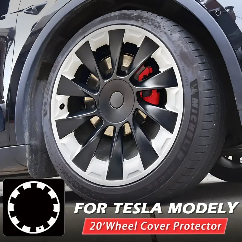 4PCS For Tesla Model Y 20 Inch Hub Cap Accessories Patch Wheel Performance Replacement Wheel Cap Full Rim Cover Wheel Parts 2023