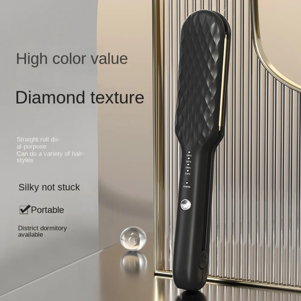 Solid Color Hair Straightener Rapid Heating Mini Size Electric Straight Hair Comb Hair Styling 4 Gear Straightening Irons