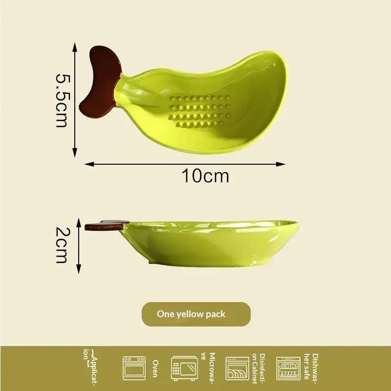 Non-Slip Hot Pot Sauce Dish Handmade Garlic Grater Cooking Multi-functional Manual Banana Grinding Plate Cute Shape