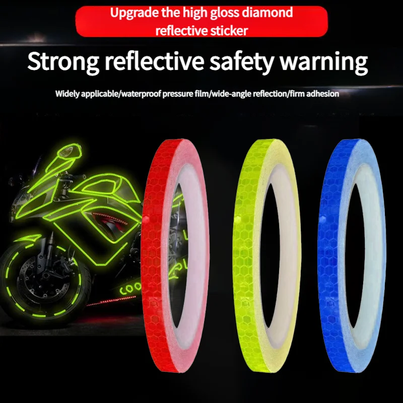Bike Stickers Reflective Tape Fluorescent MTB Bike Bicycle Strips Cycling MTB Tapes for Bicycle Helmet Motorcycle Scooter