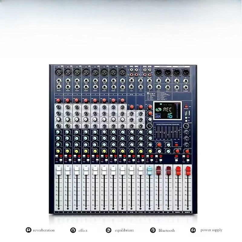 

Профессиональный 12-канальный 16-битный пластиковый микшерный пульт HW-12FX со встроенным 16-битным DSP и функцией записи WAV для свадеб и сцены