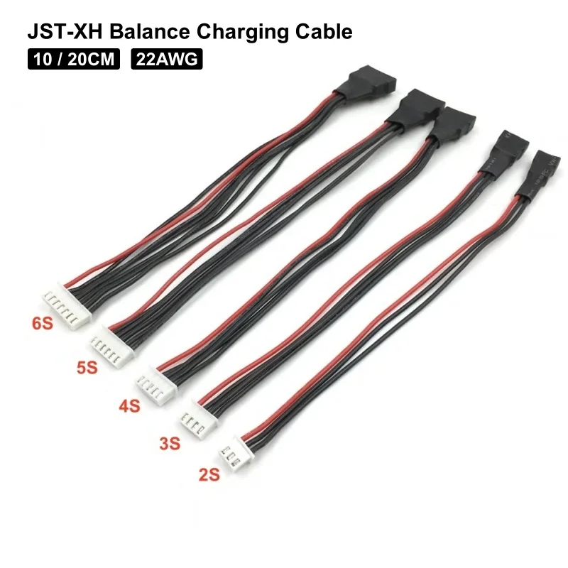 

5/10Pcs JST-XH 2S/3S/4S/5S/6S Lipo Battery Balance Charge Extension Cable 10/20cm 22AWG For RC Charger Drone Car Boat Toys Part