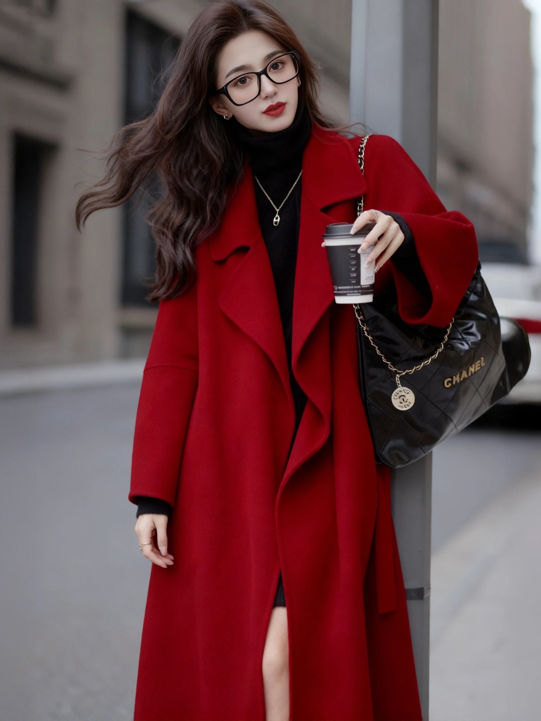 

Double-Sided Cashmere Woolen Coat Women's Wedding Celebration Woolen Jacket Korean Style Straight Cut Online Exclusive