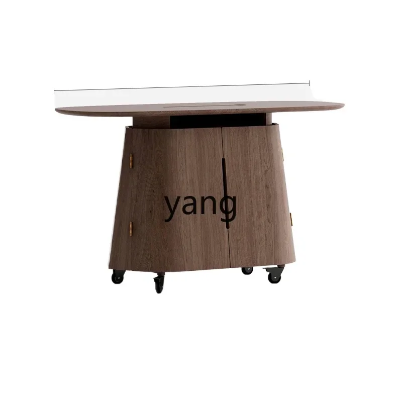 

Lmm movable solid wood tea table living room household small apartment creative high-end side table