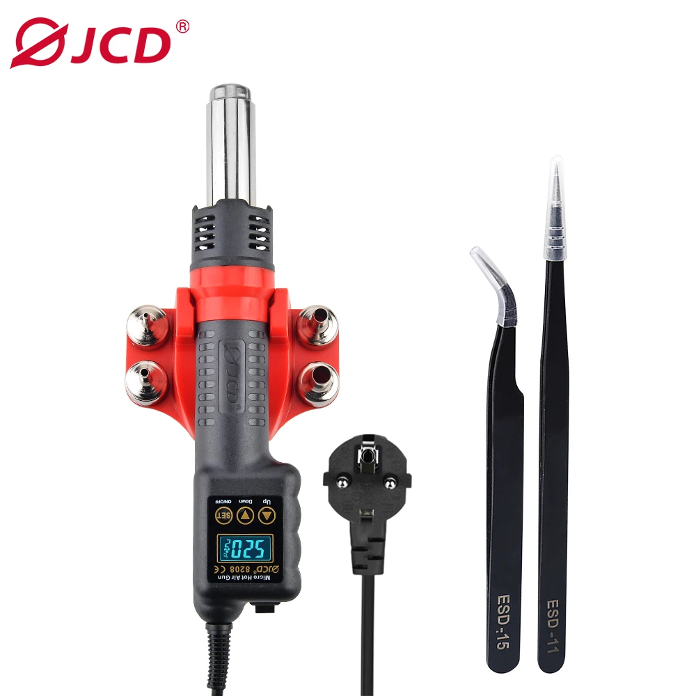 

JCD Hot Air Gun 750W Micro Rework Soldering Station Hair Dryer Soldering Heat Gun for BGA Welding Repair Tools Heat Gun 8208