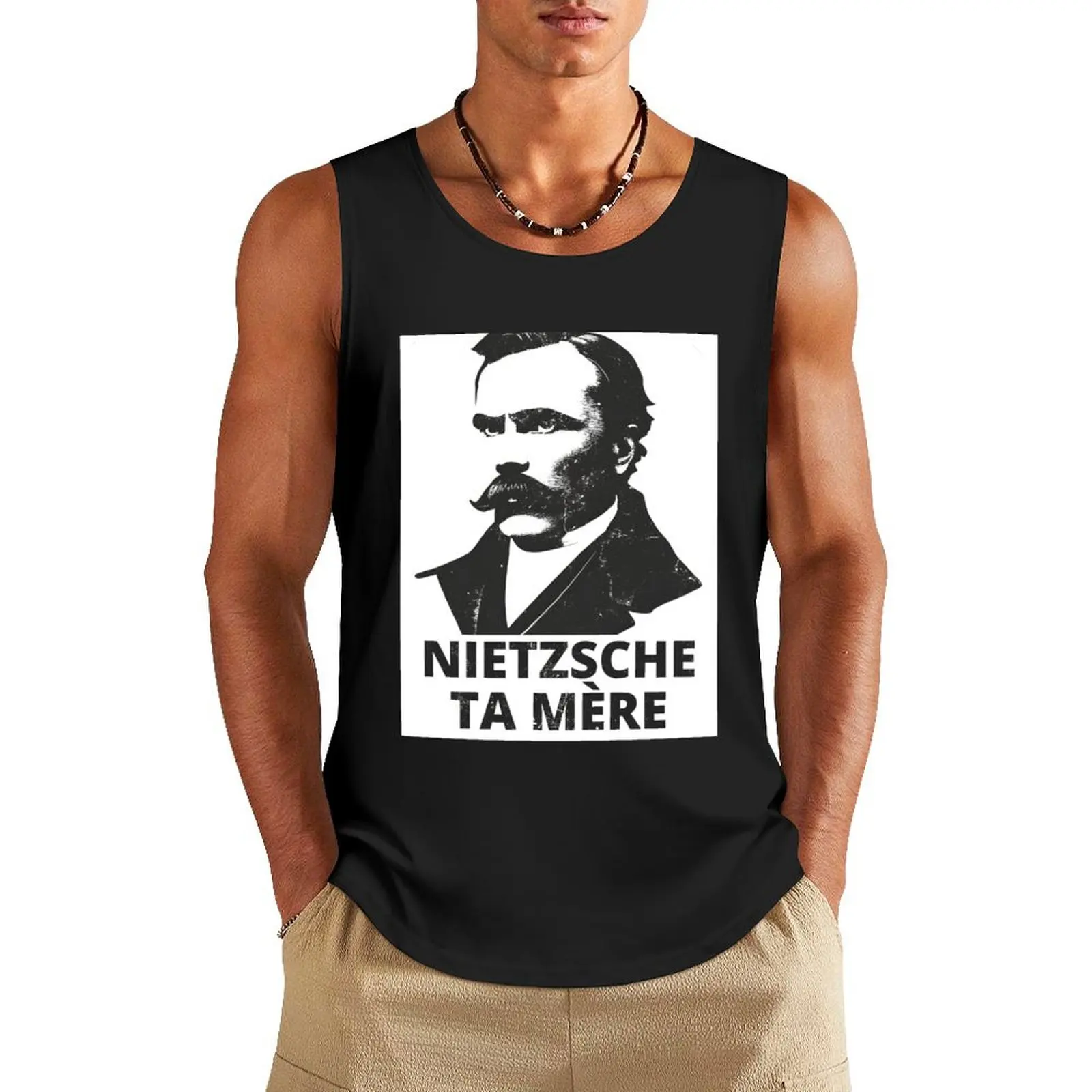 Nietzsche Ta Mère Tank Top men clothings summer clothes