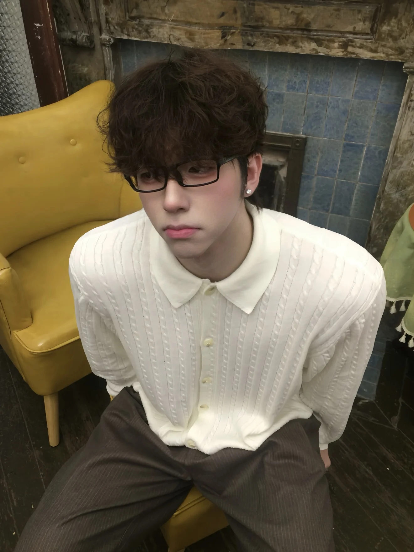 

American Retro Striped Button Knitted Cardigan Men's Casual Long Sve Loose Fit Autumn Winter Versatile Comfortable Sweater