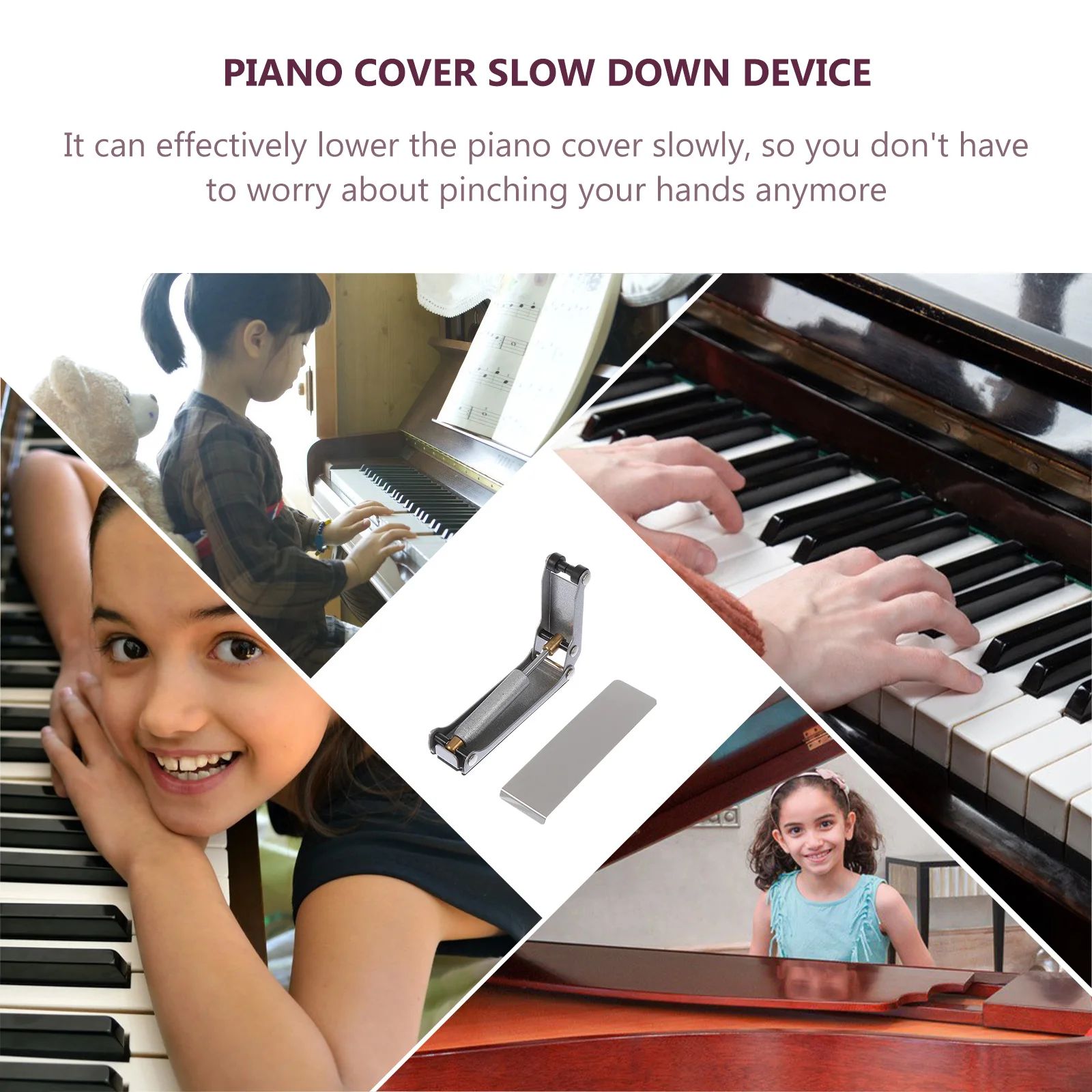 

Piano Slow Fall Device Durable Buffer Safety Supply Metal ABS Resin Compact Lightweight Storage Carry Resistance Fingertip