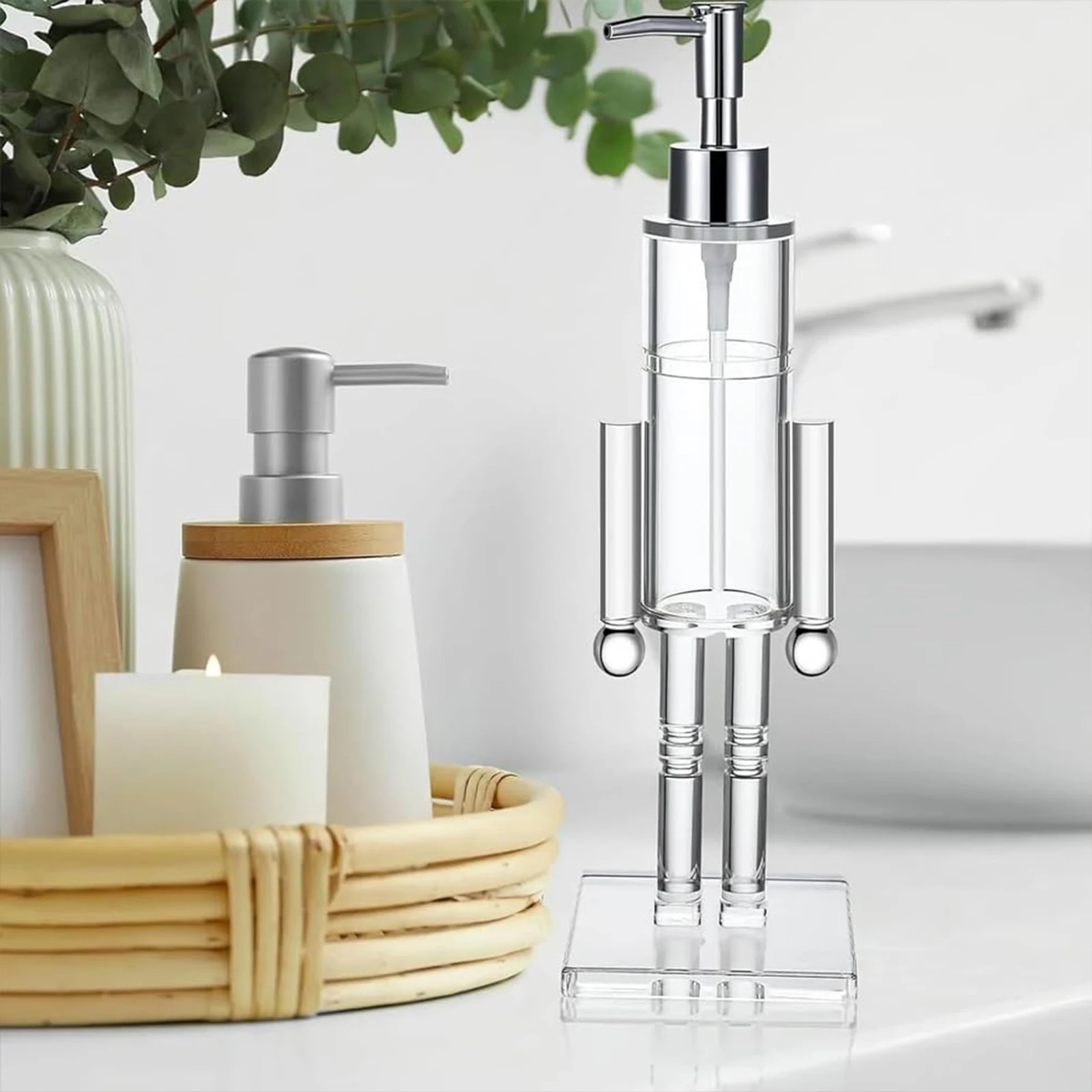 

Christmas Nutcracker Soap Dispenser Xmas Decorative Lotion Container Liquid Soap Dispenser for Holiday Bathroom & Kitchen Decor