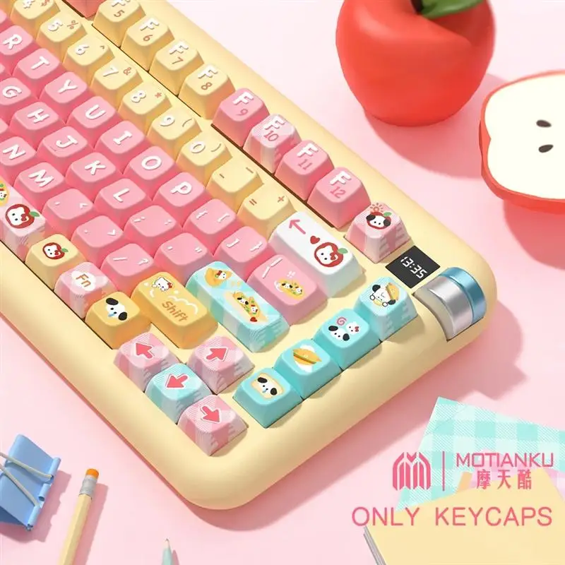 158 keys bread puppy Theme Keycaps MDA/Cherry Profile Personalized Cartoon Keycap For Mechanical Keyboard with 7U and ISO key ca