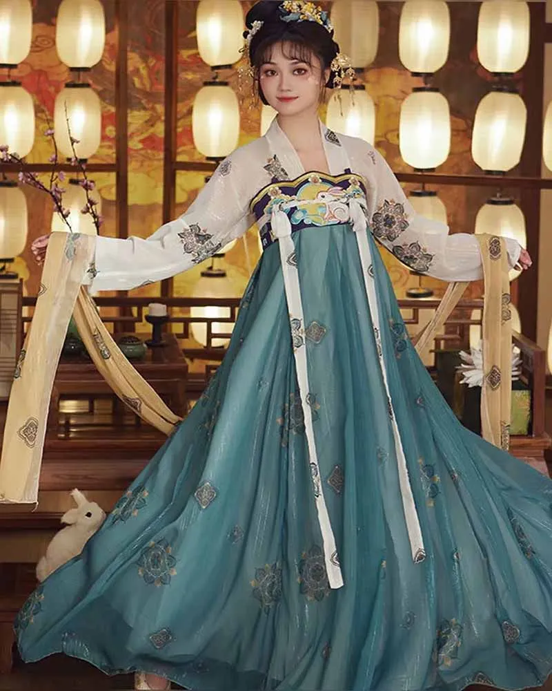 

Платье Ханьфу больших размеров 3XL для женщин, древний китайский костюм Ханьфу, комплект для косплея, винтажное зеленое платье Ханьфу для вечеринок, большой размер