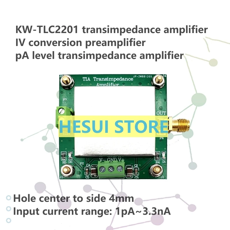 TLC2201 TIA Transresistance amplifier Weak current measurement module IV converts pre-amplified silicon photoelectric detection