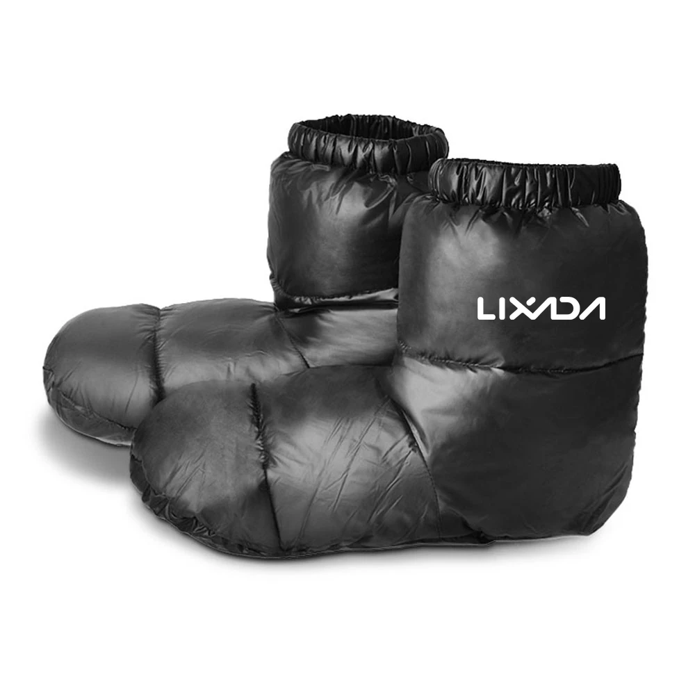 

Зимние пуховые пинетки, водонепроницаемые уличные теплые носки, тапочки для кемпинга, пешего туризма, домашние пуховые тапочки для кемпинга